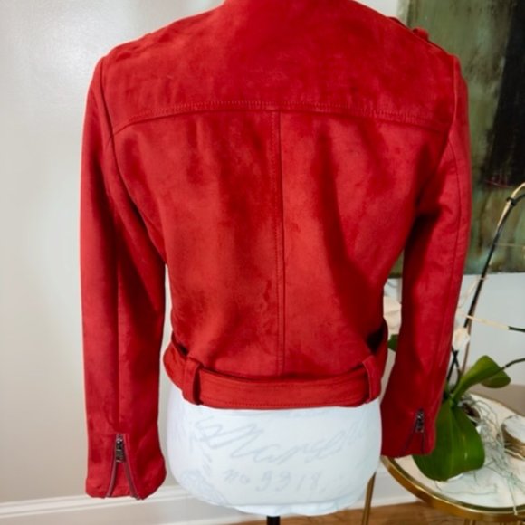 Banana Republic Red Suede Motorcycle Jacket (XS) - Picture 4 of 4